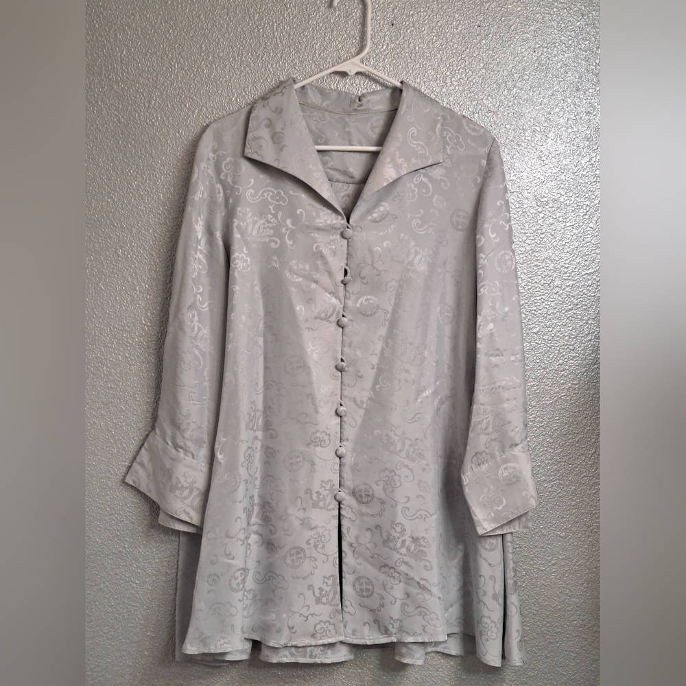 Asian Influenced Button Up Blouse